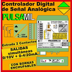 PULSAMIL - Generador/Controlador de se�al 0/10v, 0-4/20mA (Potenciometro Motorizado)