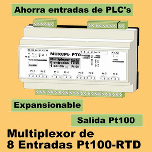 10e- Multiplexor 8 entradas Pt100-RTD, 1 salida Pt100-RTD